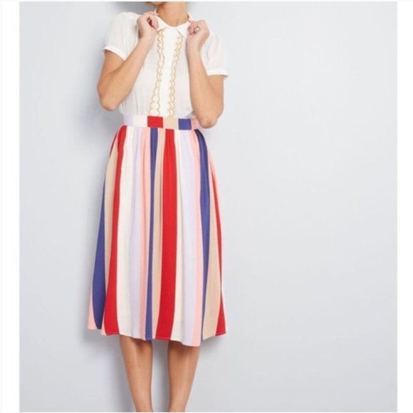 Modcloth Dresses & Skirts - ModCloth Match Made Midi Striped Skirt SMALL